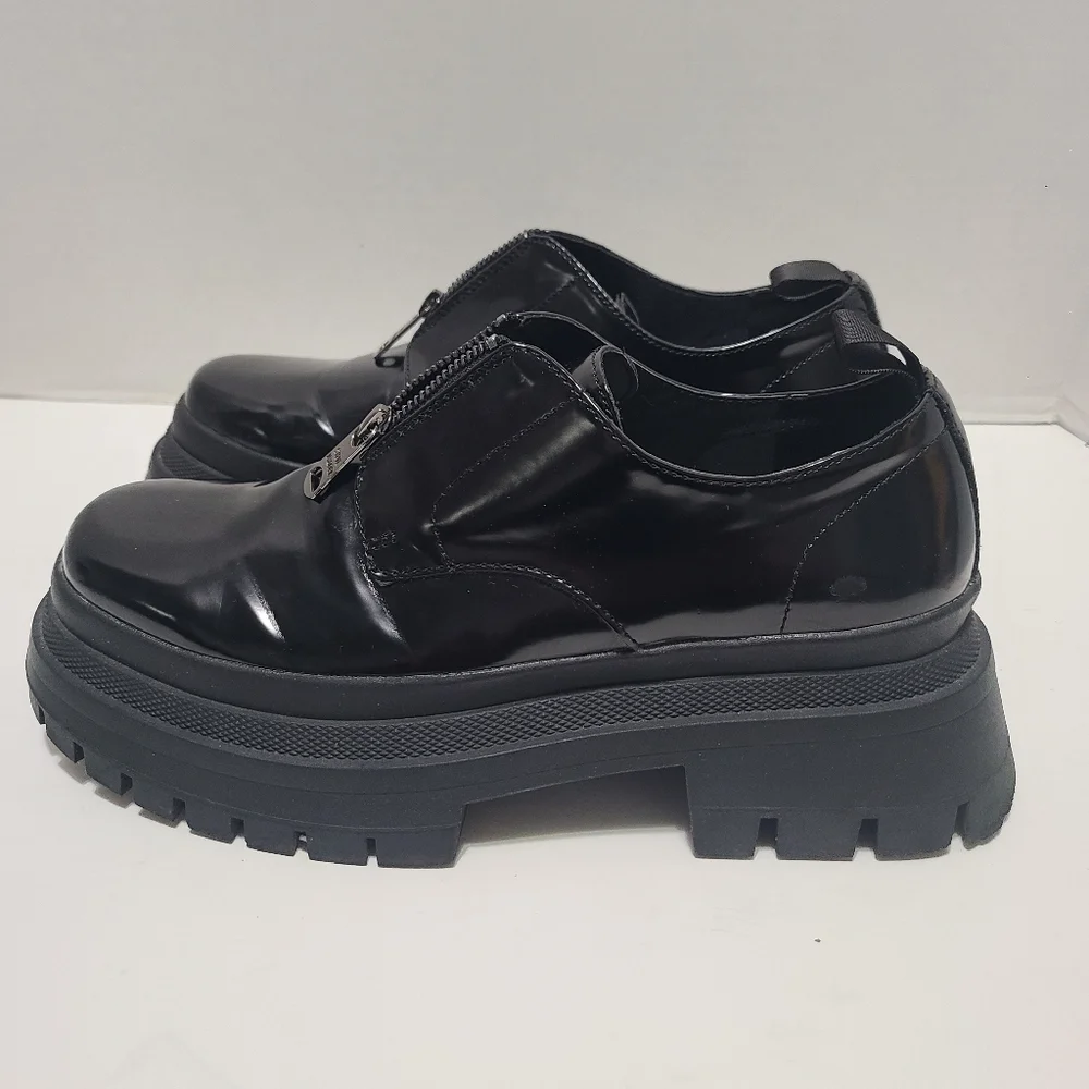 Steve Madden Zip Men's Black Chunky Sole Shoes Size‎ 9